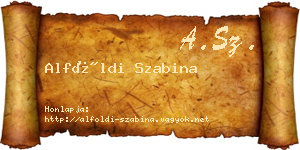 Alföldi Szabina névjegykártya